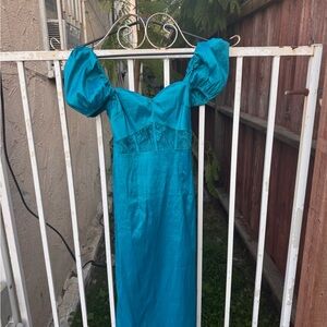 Elegant Blue Midi Dress